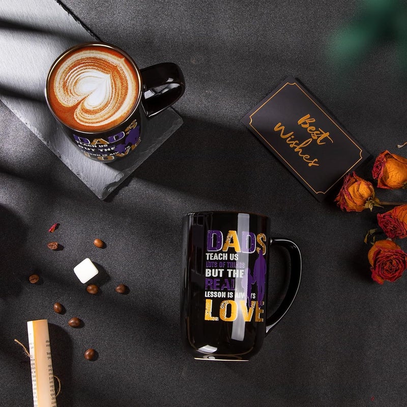 Doublewhale Fathers Day Gift for Dad - Dad Birthday Gifts from Daughter Son - Unique Christmas Birthday Present Idea for Father, Husband, Stepfather - 18oz Large Ceramic Black Coffee Mug, With Nice Gift Box - Image 3